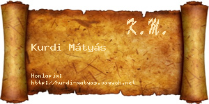 Kurdi Mátyás névjegykártya